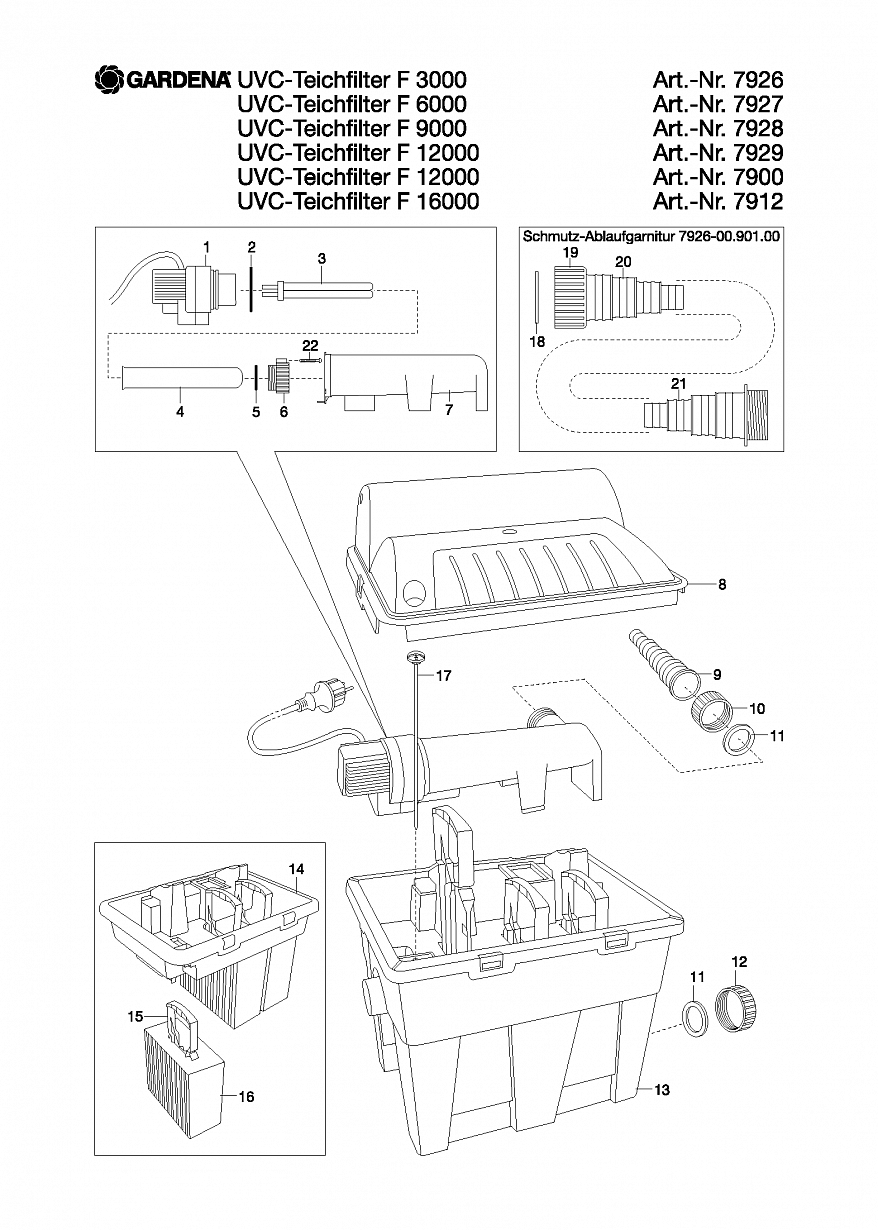 Автоматика Gardena UV POND FILTER F 12000, 7929, until 2007 