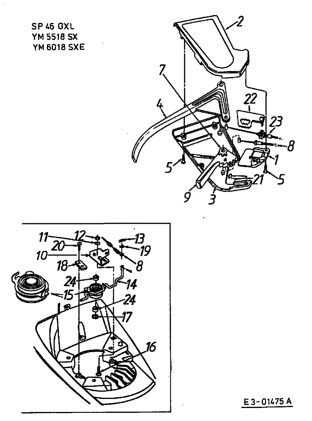 MTD Артикул 12B-X78C678 (год выпуска 2001). Управление скоростью