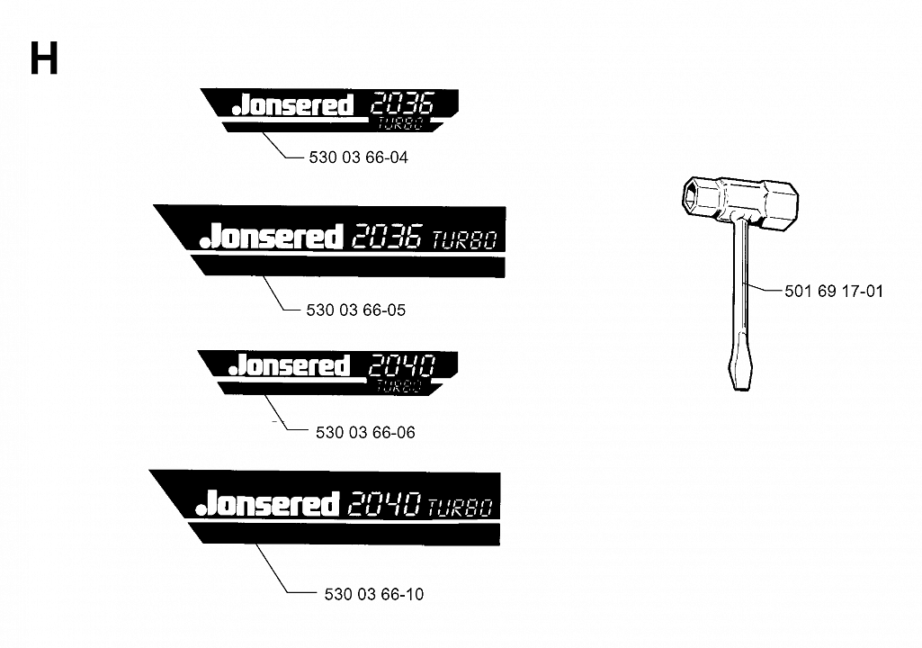 8 НАКЛЕЙКИ Бензопила JONSERED 2036 2040 до 1998-10