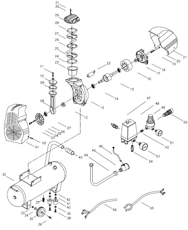 ЗАПЧАСТИ ДЛЯ КОМПРЕССОРА ПОРШНЕВОГО GARAGE PK 24.EWD210/1.5