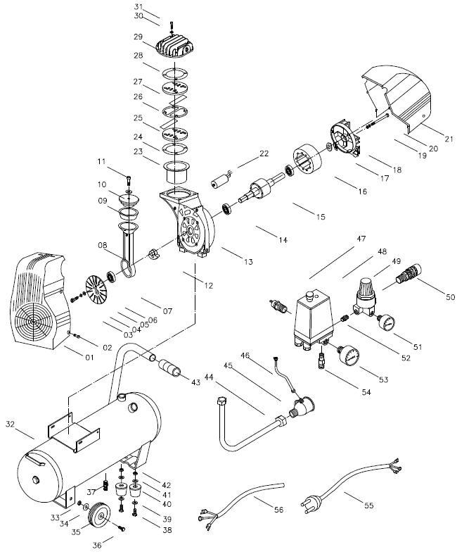 ЗАПЧАСТИ ДЛЯ КОМПРЕССОРА ПОРШНЕВОГО GARAGE PK 40.EWD210/1.5