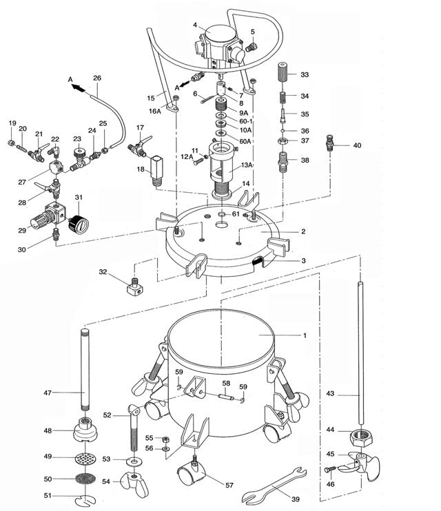 ЗАПЧАСТИ ДЛЯ БАКА КРАСКОНАГНЕТАТЕЛЬНОГО SUMAKE AT-10A (10л)