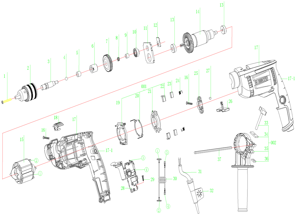 Запчасти для дрели Patriot FD 600 h (120301440) EAN8-20091545 (G) 2019