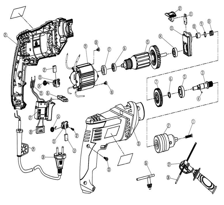 Запчасти для дрели Patriot FD 750 h (120301444)