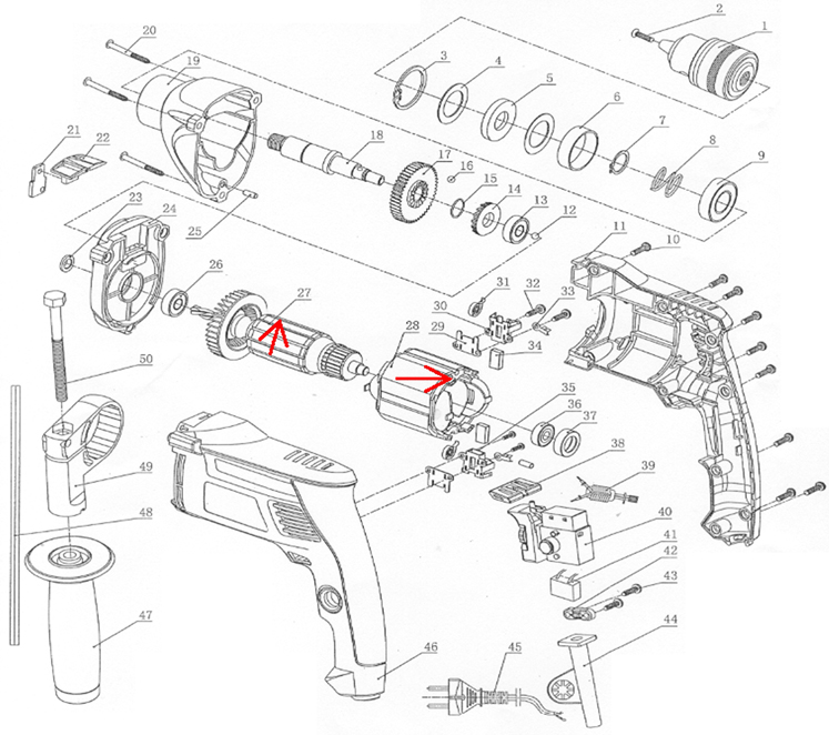 Запчасти для дрели Patriot FD 800 h (120301460) EAN8-20091590 (G) 2018