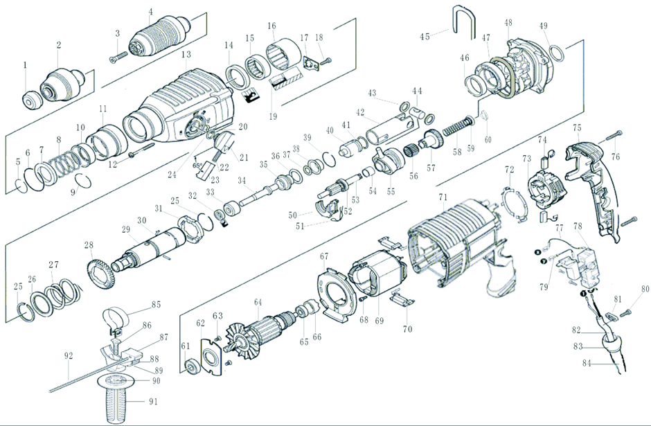 Запчасти для перфоратора Patriot RH 262 (140301325) EAN8-20051167 2015