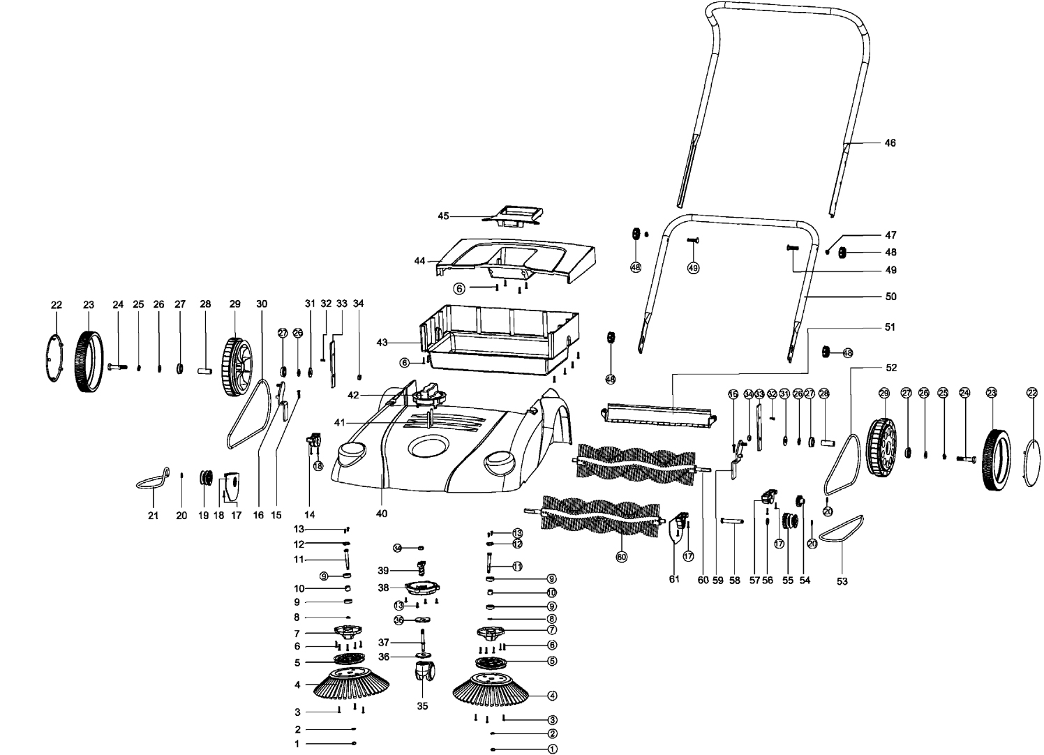 Запчасти для подметальной машины Patriot MS 70 (710007000)