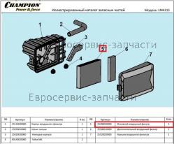 Фильтр воздушный LM4215 (L-104мм, b-83мм, h-14мм), CHAMPION(IGP) 25300040000